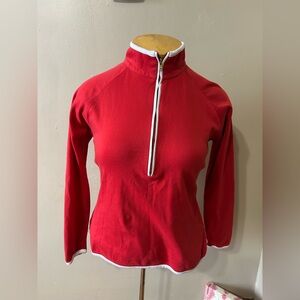 Peter Millar Sweater Medium 1/4 Zip Pullover Sweatshirt  Red